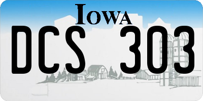 IA license plate DCS303
