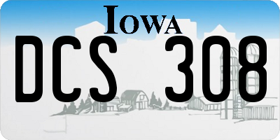 IA license plate DCS308