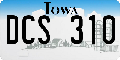 IA license plate DCS310