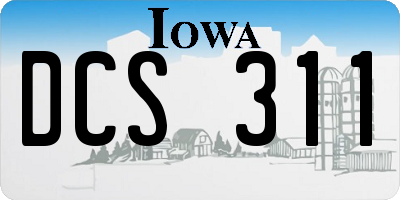 IA license plate DCS311