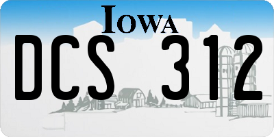 IA license plate DCS312