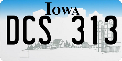 IA license plate DCS313
