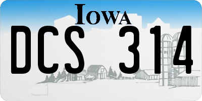IA license plate DCS314