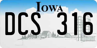 IA license plate DCS316