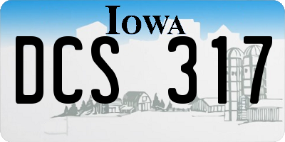 IA license plate DCS317