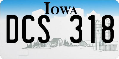 IA license plate DCS318