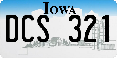 IA license plate DCS321