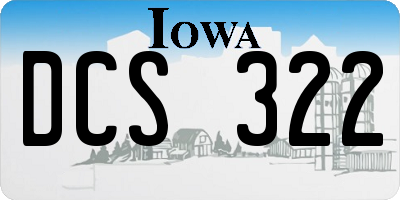 IA license plate DCS322