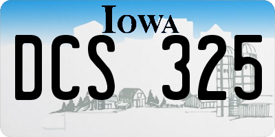 IA license plate DCS325