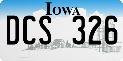 IA license plate DCS326