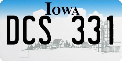 IA license plate DCS331