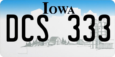 IA license plate DCS333