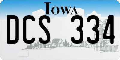 IA license plate DCS334