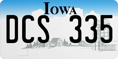 IA license plate DCS335