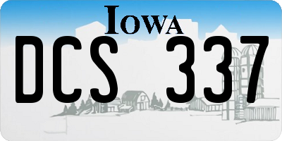 IA license plate DCS337
