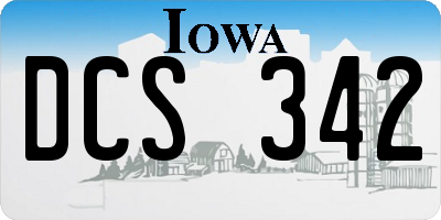IA license plate DCS342
