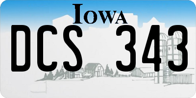 IA license plate DCS343