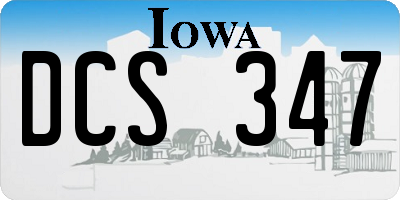 IA license plate DCS347
