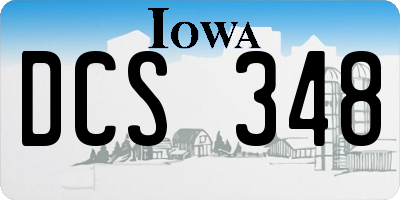 IA license plate DCS348
