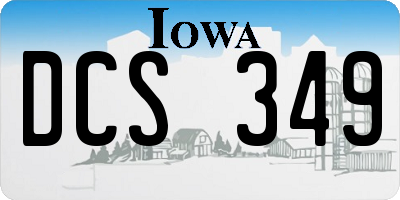 IA license plate DCS349