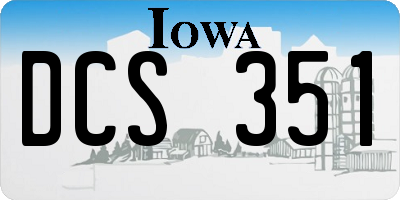 IA license plate DCS351