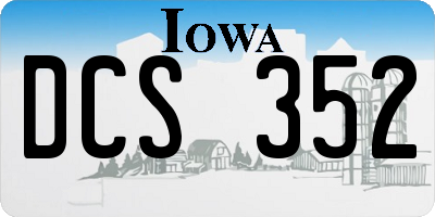 IA license plate DCS352