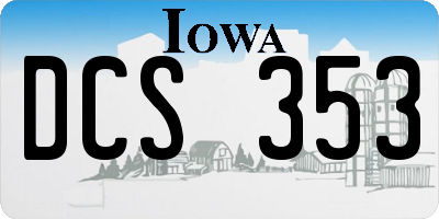 IA license plate DCS353