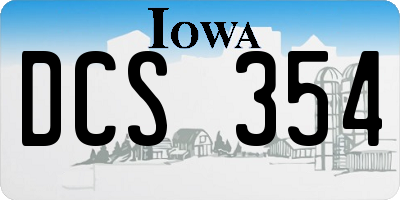 IA license plate DCS354