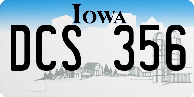 IA license plate DCS356