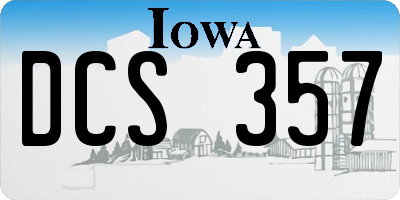 IA license plate DCS357