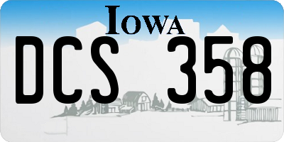 IA license plate DCS358