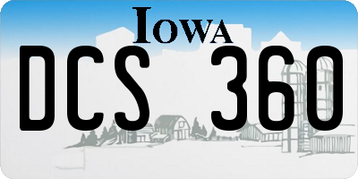 IA license plate DCS360