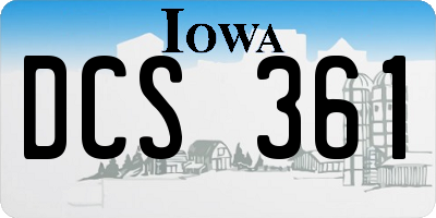 IA license plate DCS361