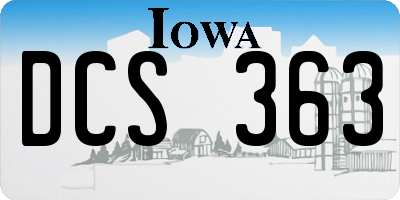 IA license plate DCS363