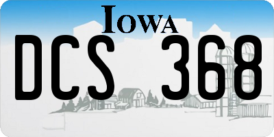 IA license plate DCS368