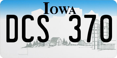 IA license plate DCS370