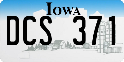 IA license plate DCS371
