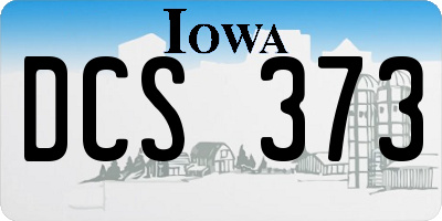 IA license plate DCS373