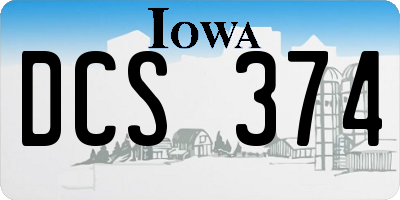 IA license plate DCS374