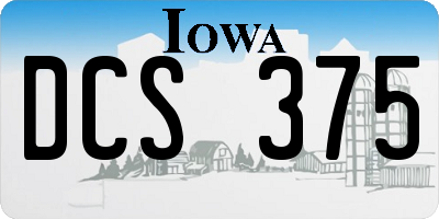 IA license plate DCS375