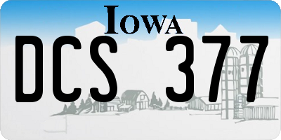 IA license plate DCS377