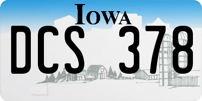 IA license plate DCS378