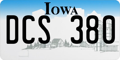 IA license plate DCS380