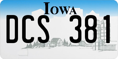 IA license plate DCS381