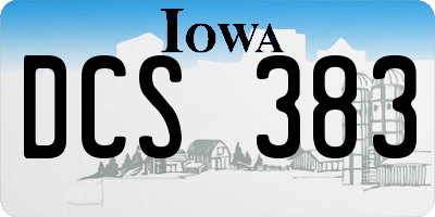 IA license plate DCS383