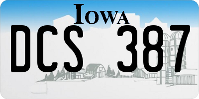IA license plate DCS387