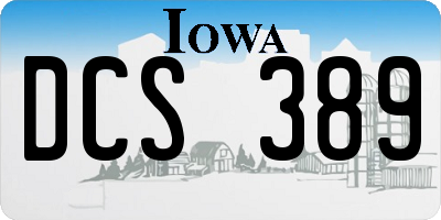 IA license plate DCS389