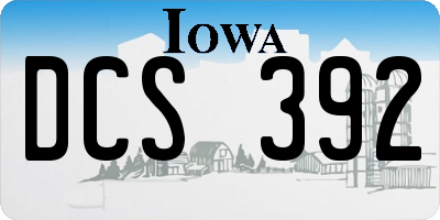 IA license plate DCS392