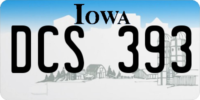IA license plate DCS393