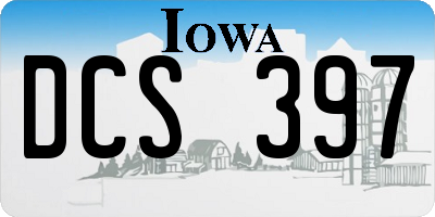 IA license plate DCS397